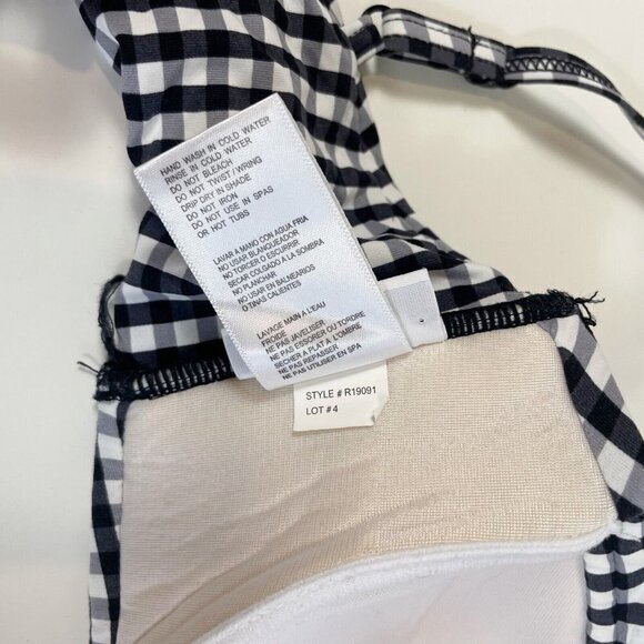 Coco Rave Womens Mini Me Plaid Molded U-Wire Bikini Top XL 38C Swimwear Gingham - Picture 6 of 9